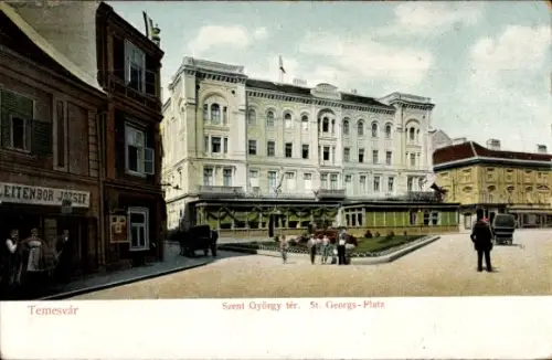 Ak Timișoara Temesvár Temeswar Rumänien, Sankt Georgsplatz