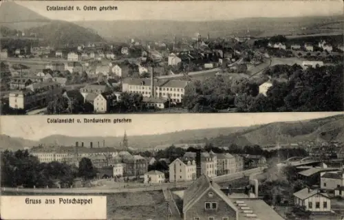 Ak Potschappel Freital Sachsen, Gesamtansicht von Osten und von Nordwesten