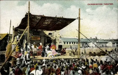 Ak China, Chinesisches Theater, Reklame Medol, William Pearson, Hamburg