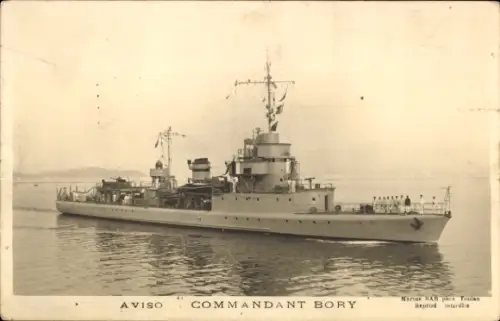 Ak Französisches Kriegsschiff Commandant Bory, Zerstörer