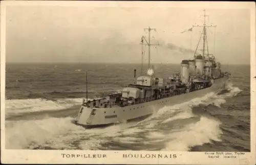 Ak Französisches Kriegsschiff Boulonnais, Torpedoboot