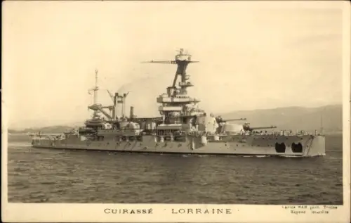 Ak Französisches Kriegsschiff Lorraine, Cuirasse