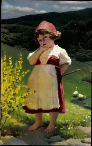 Künstler Ak Mädchen, Portrait