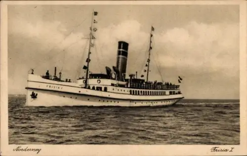 Ak Norderney, Dampfer Frisia I, Reederei Norden Frisia