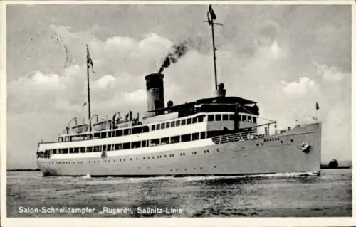 Ak Salonschnelldampfer Rugard, Sassnitz Linie