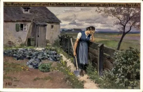 Lied Ak Hey, Paul, Volksliederkarte Nr. 93, Mei Mueter mag mi net