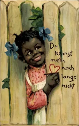 Ak Mädchen-Porträt, Zaun, Du kennst mein noch lange nicht
