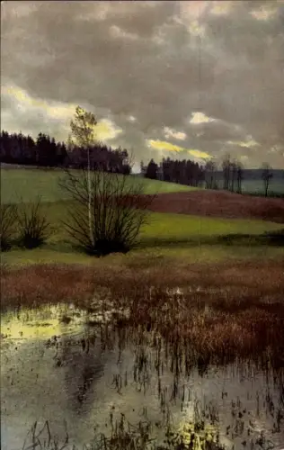 Ak Klingenberg im Erzgebirge Sachsen, Wiesen, Wolken, Nenke und Ostermaier Serie 185 Nr 3204