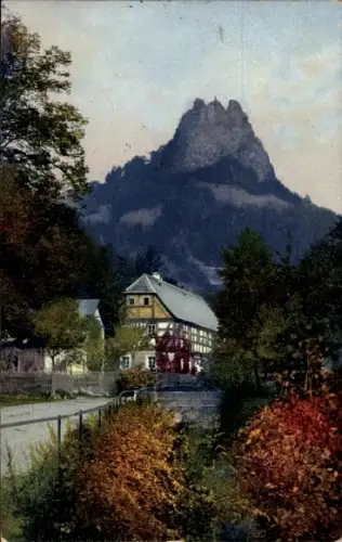 Ak Böhmisches Mittelgebirge, Der Sperlingstein, Nenke und Ostermaier 127 2499