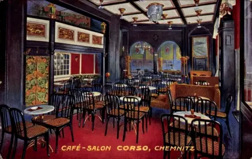 Ak Chemnitz Sachsen, Grand Cafe Corso, Inhaber W. Gelpke