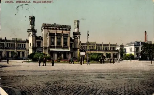 Ak Wrocław Breslau Schlesien, Hauptbahnhof
