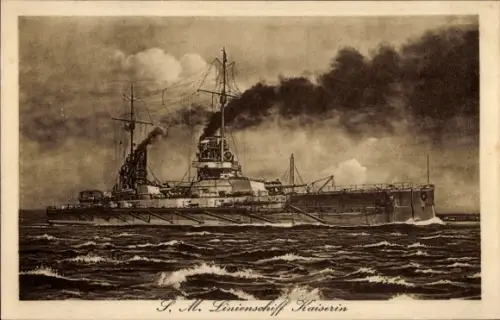 Ak Deutsches Kriegsschiff, S.M. Linienschiff Kaiserin