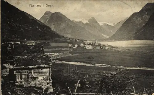 Ak Mundal Fjærland Norwegen , Fjærland i Sogn, Fjærland, Dorf, Fjord, Berge