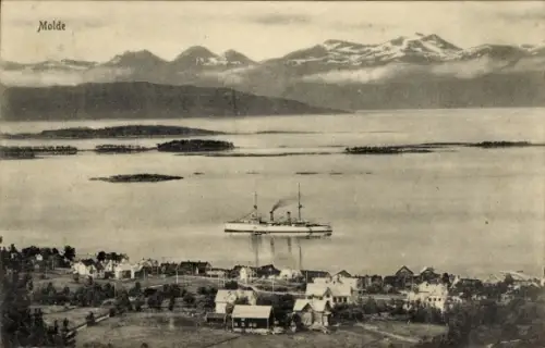 Ak Molde Norwegen, Meerblick, Ort