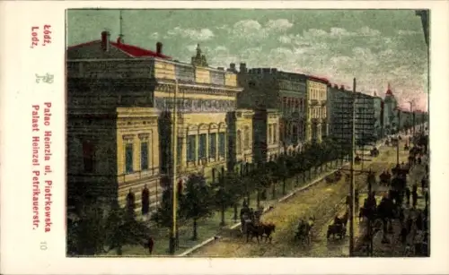Ak Łódź Lodz Lodsch Polen, Palast Heinzel Petrikauerstr. 10