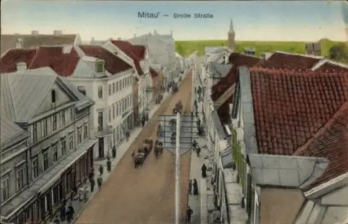 Ak Jelgava Mitau Lettland, Große Straße