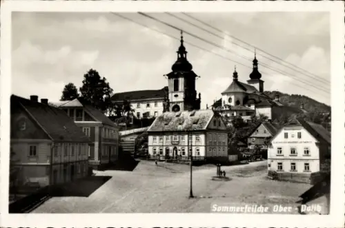Ak Horní Police Oberpolitz Ober Politz Region Reichenberg, Marktplatz, Kirche, Rathaus