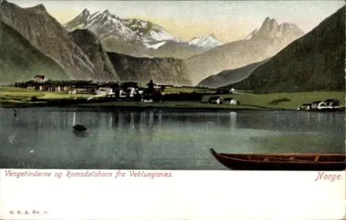 Ak Norwegen, Vengetinderne og Romsdalshorn fra Veblungsnæs, Totale