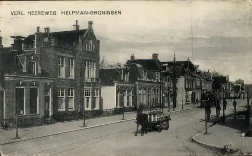 Ak Groningen Niederlande, VERL. HEEREWEG HELPMAN-GRONINGEN, Heereweg, Helpman, Groningen