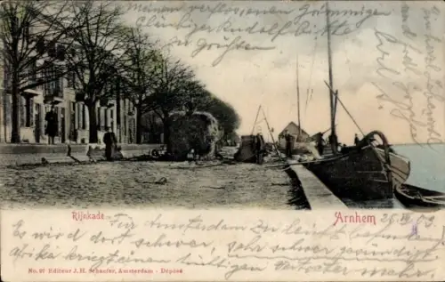 Ak Arnhem Gelderland Niederlande, Rijnkade