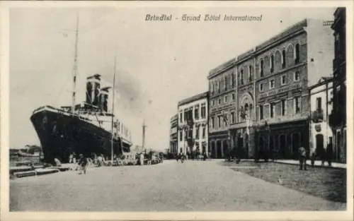Ak Brindisi Puglia, Grand Hotel International, Dampfer
