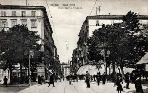 Ak Ascona Kanton Tessin, Piazza Roma, Corso Vittorio Emanuele