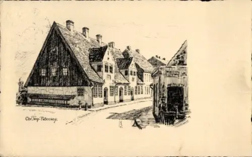 Künstler Ak Aabenraa Apenrade Dänemark, Straßenansicht