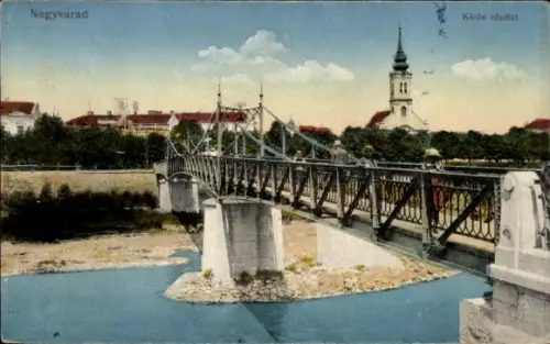 Ak Oradea Großwardein Nagyvárad Rumänien,  Körös, Brücke