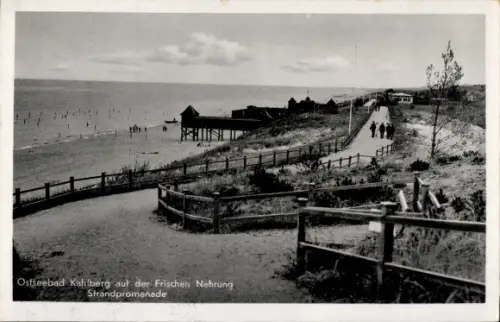 Ak Krynica Morska Ostseebad Kahlberg Ostpreußen, Strandpromenade