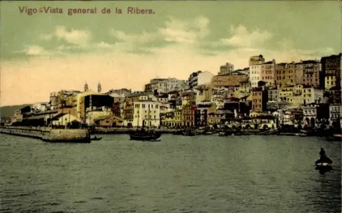 Ak Vigo Galicien Spanien,  Ribera, Gesamtansicht, Policarpo Sanz 56 (Casa de Barba)
