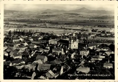 Ak Bohosudov Mariaschein Region Aussig, Wallfahrtsort  Stadtpanorama, Wallfahrtskirche