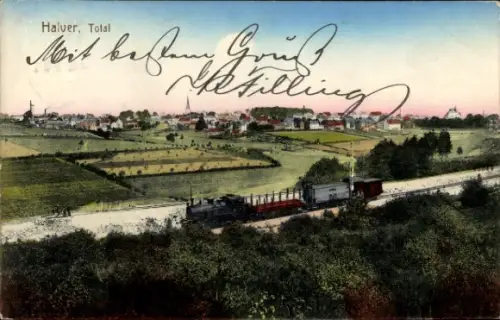 Ak Halver in Westfalen, Gesamtansicht, Bahnstrecke