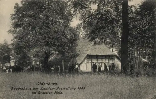 Ak Eversten Oldenburg im Gr., Bauernhaus d. Landesausstellung 1905 im Eversten Holz