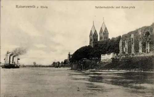 Ak Kaiserswerth Düsseldorf am Rhein,  Suitbertuskirche, Kaiserpfalz