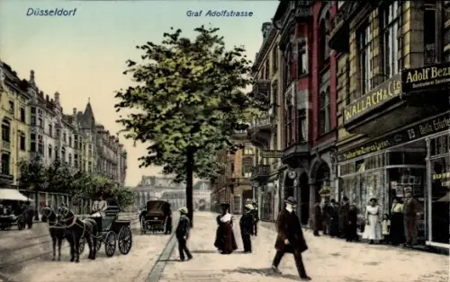 Ak Düsseldorf am Rhein,  Graf Adolfstrasse, WALLACH&C, Adolf Bez