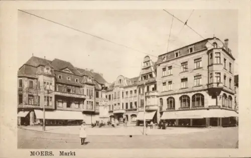 Ak Moers am Niederrhein, Markt