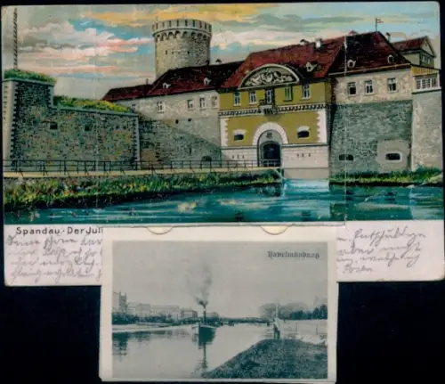Leporello Ak Berlin Spandau, Juliusturm, Havelmündung