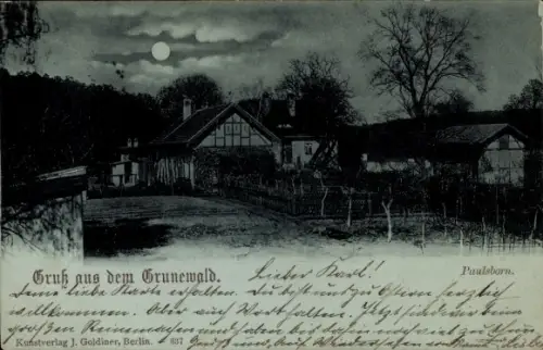 Mondschein Ak Berlin Wilmersdorf Grunewald, Paulsborn