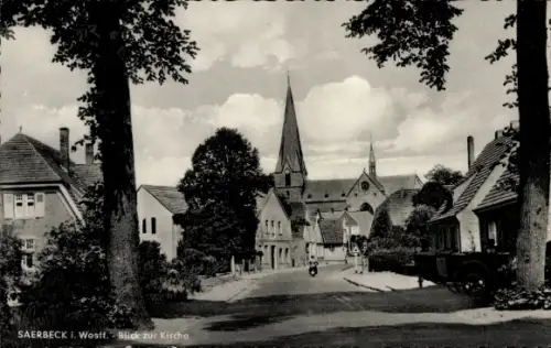 Ak Saerbeck in Westfalen,  Blick zur Kirche, Kirchturm