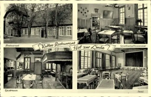 Ak Handorf Münster in Westfalen, Hof zur Linde, Gastraum