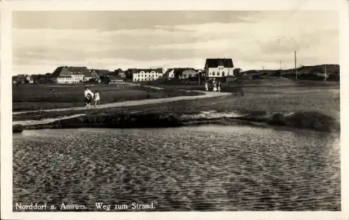 Ak Norddorf auf Amrum Nordfriesland,  Weg zum Strand