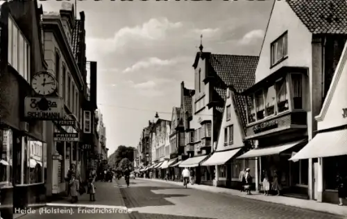 Ak Heide in Holstein, Friedrichstraße, Geschäfte