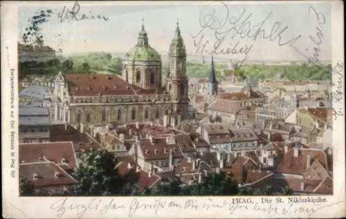 Ak Praha Prag Tschechien, St. Niklaskirche