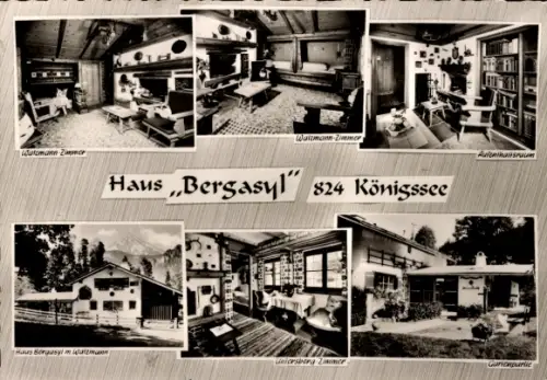 Ak Königssee in Bayern, Haus Bergasyl, Garten, Aufenthaltsraum
