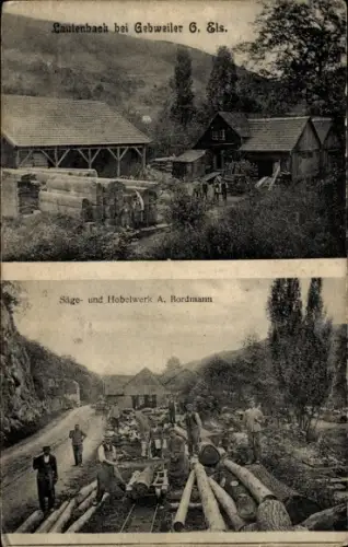Ak Lautenbach Elsass Haut Rhin, Sägewerk und Hobelwerk A. Bordmann
