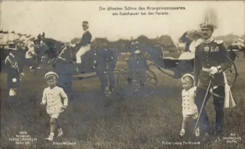 Ak Prinzen Wilhelm und Louis Ferdinand von Preußen, Kutsche, Liersch 2808