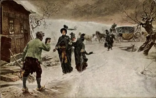 Künstler Ak Hildebrandt, F., Königin Luise von Preußen auf der Flucht nach Memel
