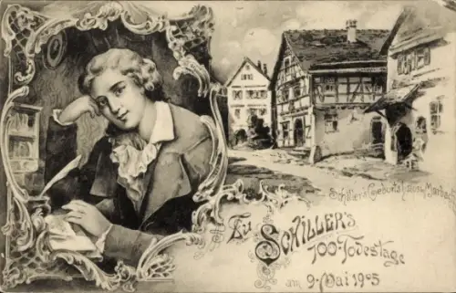 Ak Friedrich Schiller, Todestag, Geburtshaus in Marbach