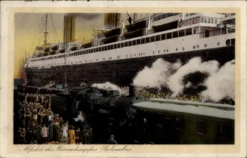 Ak Riesendampfer Columbus, Norddeutscher Lloyd Bremen NDL