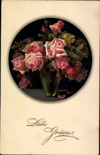 Ak Rosen in der Blumenvase